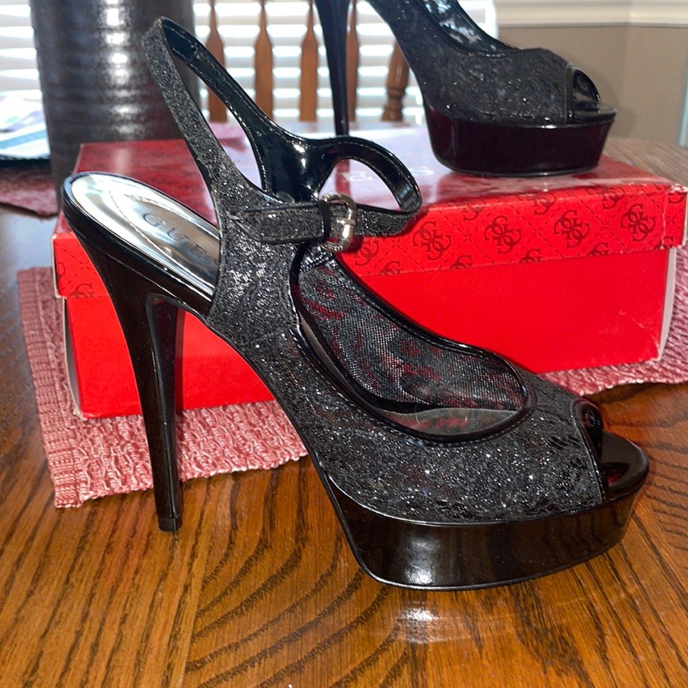Guess platform lace heels
